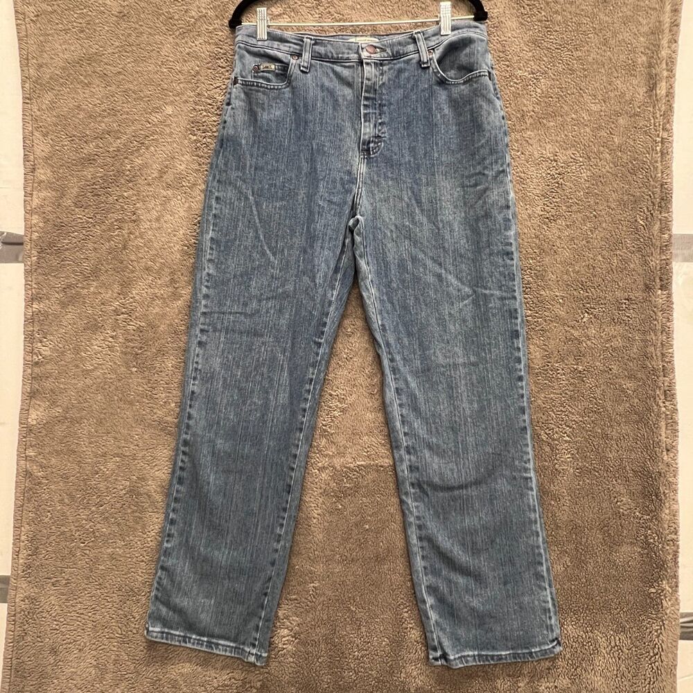 Lee Relaxed Fit At The Waist Jeans Blue Denim Women 12M (Actual 33X30.5)